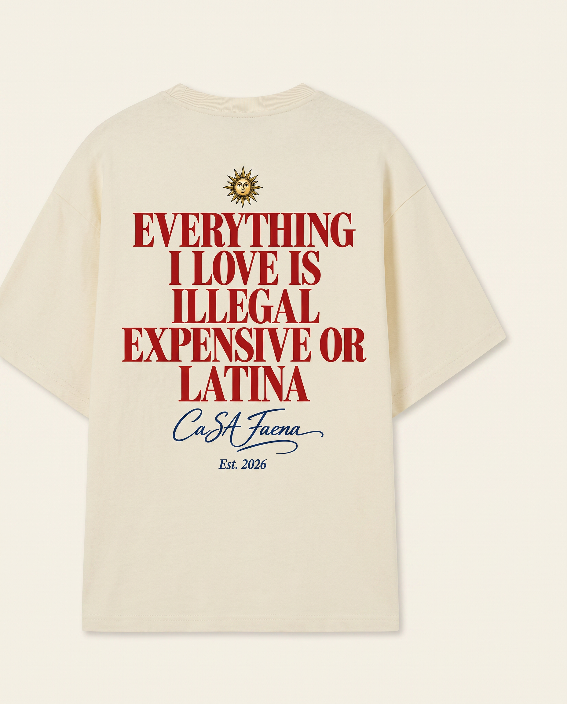 The Manifiesto tee — flat lay of the back print