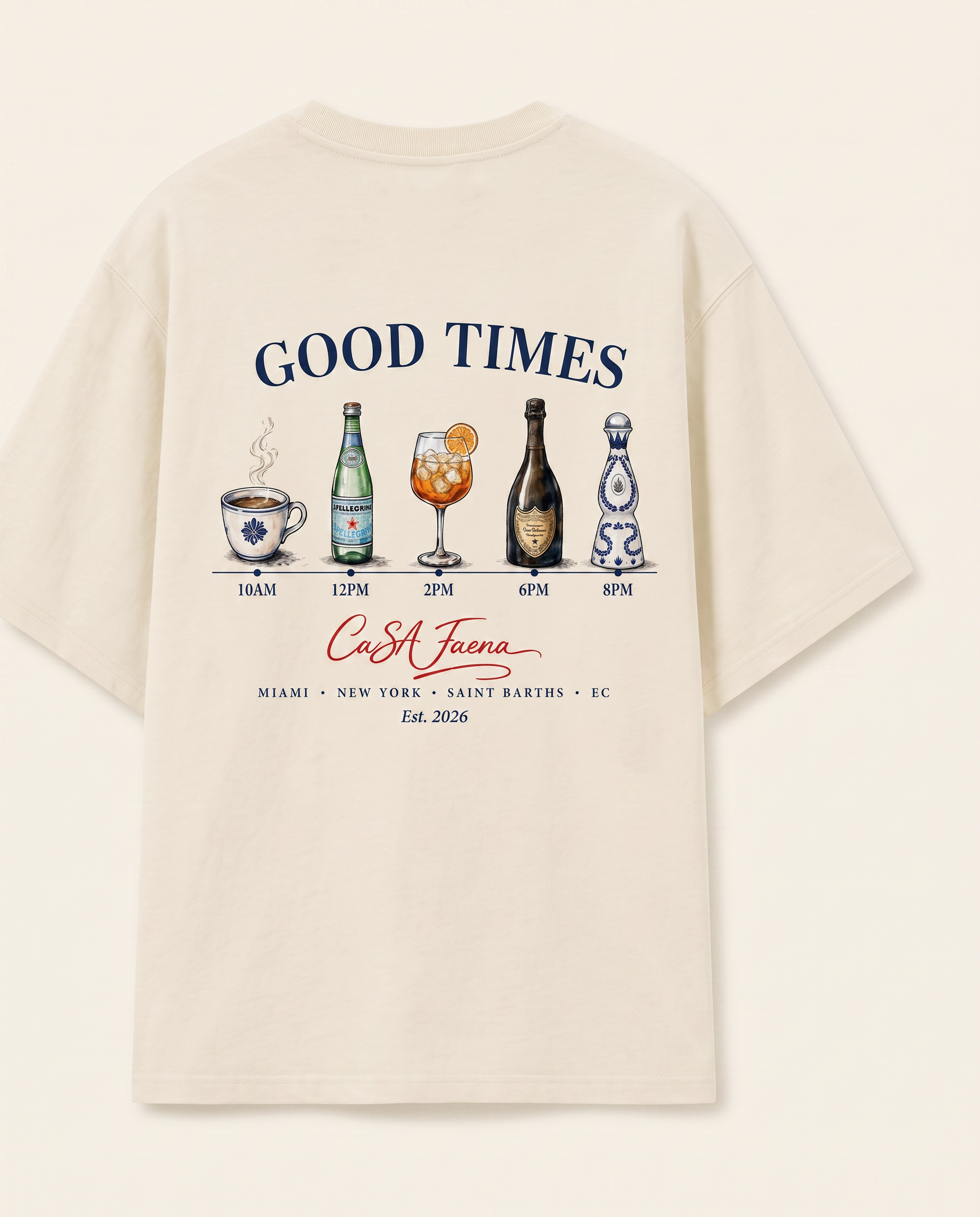 The Good Times tee — flat lay of the back print
